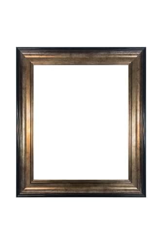 Image of FRAMES BY POST Scandi Vintage Black & Gold Picture Photo Frame 40 x 50 cm (Plastic Glass)