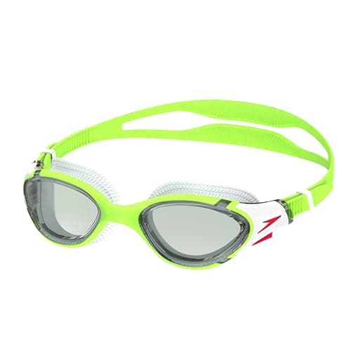 Image of Speedo Unisex Biofuse 2.0 SwiMing Goggles | Patented Easy Adjustment | Anti-fog | Anti-leak | Enhanced Fit | Improved Comfort, Green Fizz/Steel, One Size