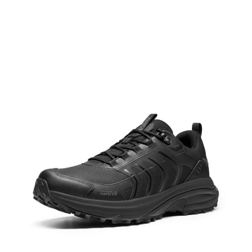Image of NORTIV 8 Men's Waterproof Hiking Shoes Non-Slip Lightweight for Walking Comfort Outdoor Trekking Camping Climbing Daily Fashion Sneakers Armadillo FieldLite,Size 9.5,All Black,SNHI26001M