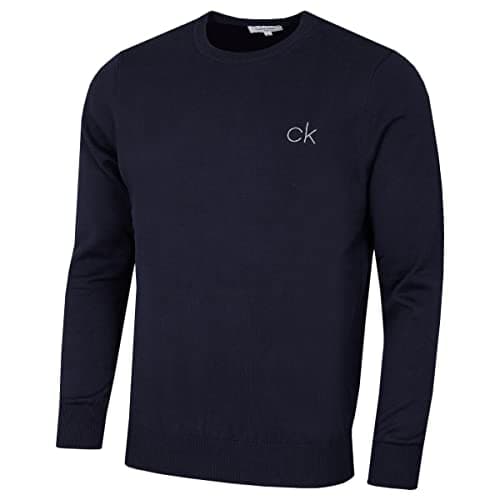 Image of Calvin Klein Mens Round Neck Sweater - Navy - M