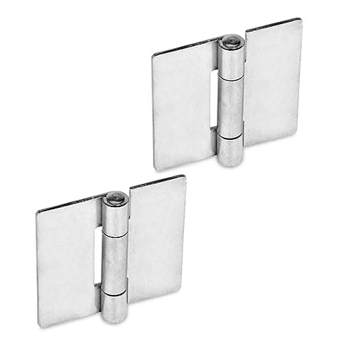 Image of Ganter Normelemente Stainless Steel Plate Hinges Pack of 2 Silver, Silver, GN 136-NI-30-30-A