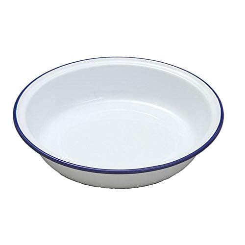 Image of Falcon Enamel 14cm Round Pie Dish, Steel, White