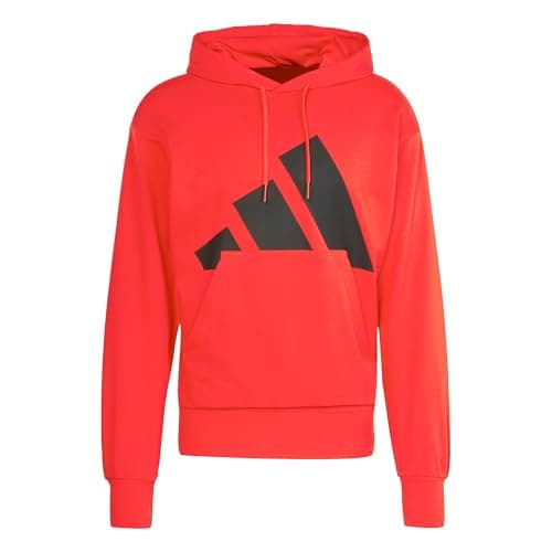 Image of adidas Men's ESSENTIALS BIG LOGO FRENCH TERRY HOODIE, Pure Ruby/Black, M