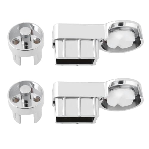 Image of 1 Pair Bath Screen Hinges-Left and Right Shower Screen Hinges ABS Chrome Plating Bathroom Shower Brackets Clamping 6mm Glass