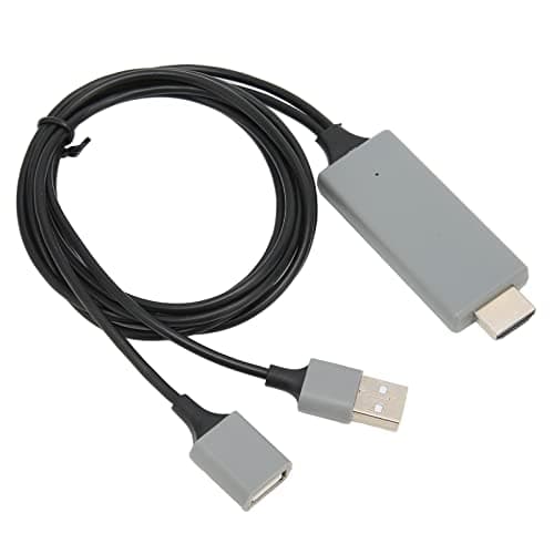Image of ZJchao USB Female to HDMI Adapter, HDTV Cable Adapter with 1080P HD Multimedia Interface, Supports iOS & Android, Charging & Playback, Plug & Play