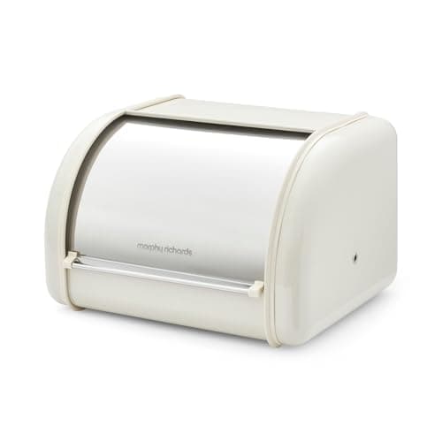 Image of Morphy Richards Equip Compact Bread Bin, 8L, Carbon & Stainless Steel Design Durable and Fresher Bread, Easy Access Lid, Noise Dampening Technology, Non Slip Water Resistant Base, Cream, 832502
