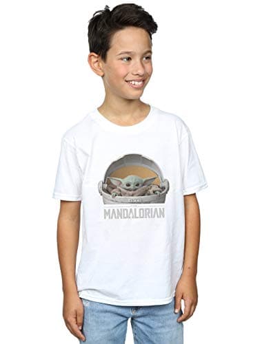 Image of Star Wars Boys The Mandalorian The Child Pod T-Shirt White 9-11 Years