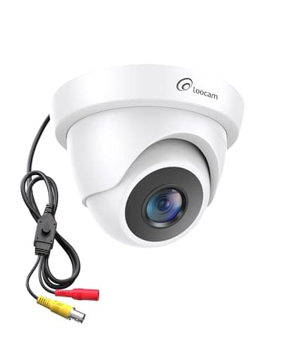Image of Loocam 2MP CCTV Dome Camera, Hybrid 4-in-1 HD-CVI/TVI/AHD/960H Analog CVBS, 1080p Wired Security Cameras, IP66 Weatherproof for DVR Analog Surveillance Systems Outdoor Indoor, 80ft IR Night Vision