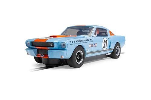 Image of Scalextric C4570 Shelby GT350 - Gulf Edition Toy Slot Car for use with Race Tracks or Set - Small Kids Gift Ideas for Boy/Girl Ages 3 Accessories, Blue/Orange, Heartbreaker