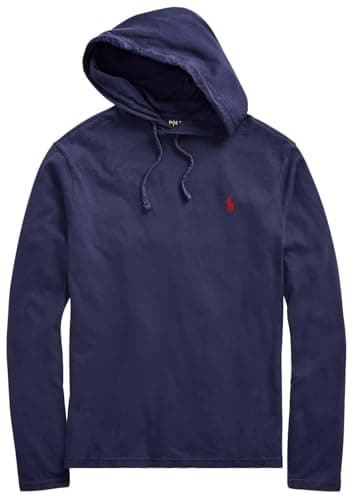 Image of POLO RALPH LAUREN Men's Classic Fit Soft Touch Long-Sleeve Tee, Hooded French Navy, XL