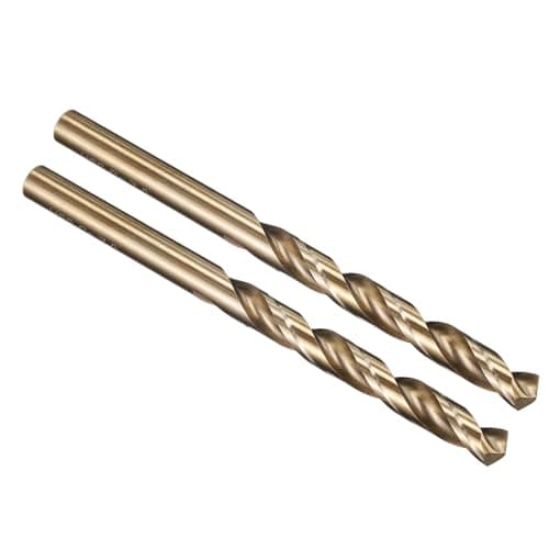 Image of PATIKIL 7mm Drill Bit, M35 Cobalt 5% High-Speed Steel Jobber Straight Shank 135° Gold Finish for Stainless Steel Hard Metal - 2 Pack