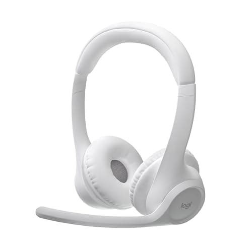 Image of Logitech Zone 300 Wireless Bluetooth Headset With Noise-Cancelling Microphone, Compatible with Windows, Mac, Chrome, Linux, iOS, iPadOS, Android - Off-White