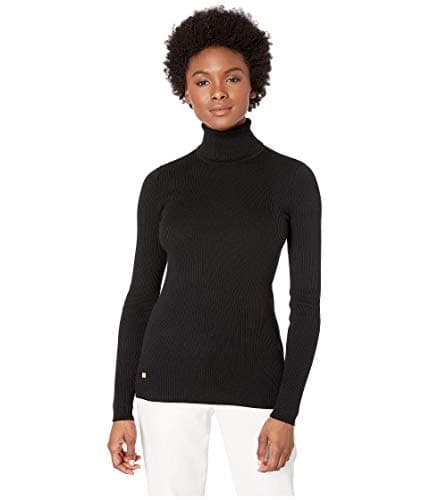 Image of Lauren Ralph Lauren Women's Turtleneck Sweater, Polo Black, Large