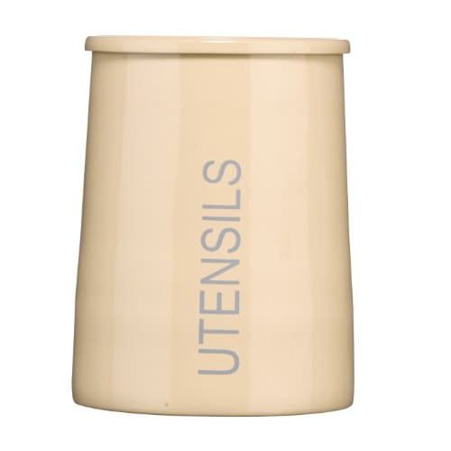 Image of Premier Housewares Conical Utensil Holder - Cream, H14 x W11 x D11cm