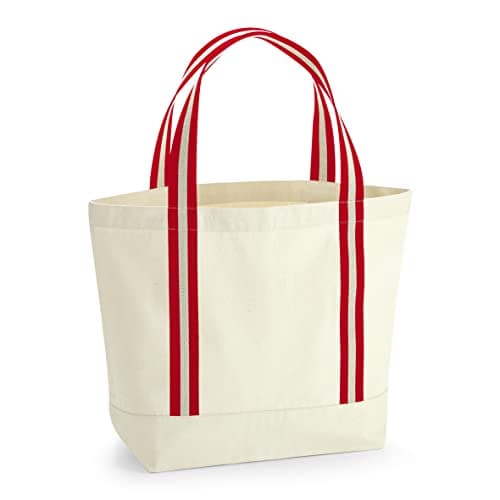 Image of Westford Mill W690 EarthAware® Organic Boat Bag - Natural/Classic Red