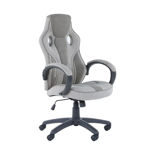 Image of X-Rocker Maverick Mid Back Racing Gaming Chair for Kids & Teens - Padded Armrests, Lumbar Support, Height Adjustable, Durable Soft Fabric - Natural/Taupe