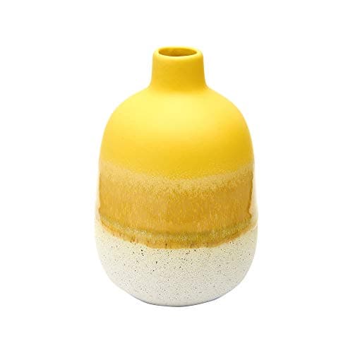 Image of Sass & Belle Mojave Glaze Yellow Vase - Small Ceramic Vase for Table Decoration Modern Home Decor Accent Piece Decorative Flower Vases for House Gifts designed by Sass and Belle