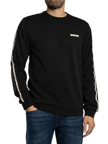 Image of EA7 Men's Brand Rib Sweatshirt, Black, M