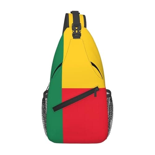 Image of Flag of Benin Large Capacity Cross Chest Bag Stylish and Durable for Commuting Travel Outdoor Activities