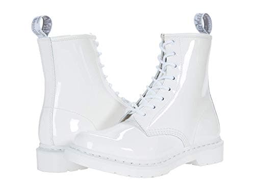 Image of Dr. Martens Women's Lace Fashion Boot, White Patent Lamper, 4 UK