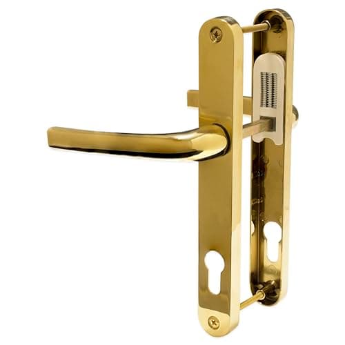Image of UPVC Door Handle Avocet Pioneer Sprung 92mm PZ Double Glazing Pair Set Patio PVC Gold 215mm