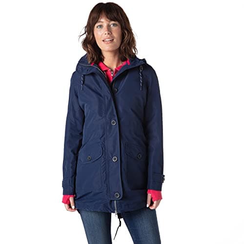 Image of Peter Storm Women's Oakwood Waterproof Jacket, Polyester, Hooded, Parka Coat Style, for Walking and Everyday Use (UK, Numeric, 14, Regular, Regular, Navy)