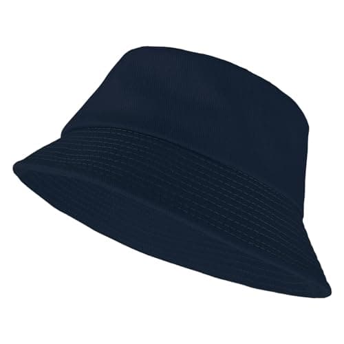 Image of Yolev Unisex Bucket Hat Solid Colors Sun Hat with UV Protection Packable Summer Hats for Outdoor Sports (Navy Blue)