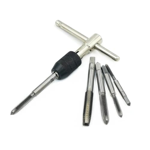 Image of NestNook T-Handle Ratchet Tap Adjustable Threading Wrench Set M3 M4 M5 M6 M8 Metric Metal Hand Taps