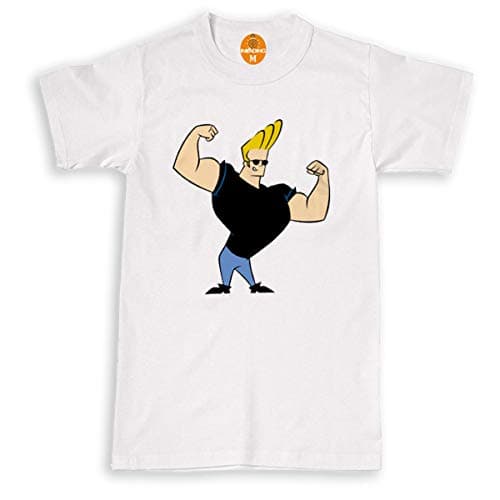Image of Johnny BRAVO'S Gym Vest T Shirt Weightlifting Bodybuilding Protein Beast Mode White