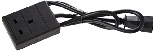 Image of Pro Elec PEL01254 IEC C14 Plug To 13A UK Socket Power Lead, Black, 1m