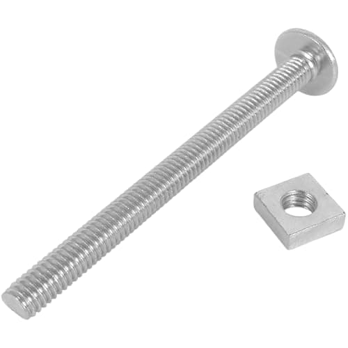Image of Merriway BH04907 (4 Pcs) Cross Slotted Truss Head Roofing Bolts with Nuts, M6 x 60mm Bright Zinc Plated - Pack of 4 Pieces