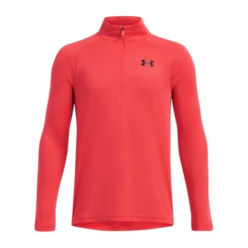 Image of Under Armour Boys Tech 2.0 Half Zip Top Junior Racer Red 13 Years