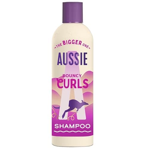 Image of Aussie Bouncy Curls Shampoo 600ml. Gentle Cleansing and Moisture for Waves, Curls and Coils with 48H Anti-Frizz Effect. Infused with Australian White Strawberry. Sulphate-Free, Vegan and Cruelty-Free