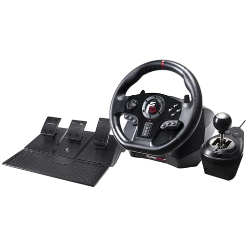 Image of Subsonic Superdrive Gs850-X racing wheel with manual shifter, 3 pedals, shift paddles for Xbox Series X/S, PS4, Xbox One (programmable for all games)