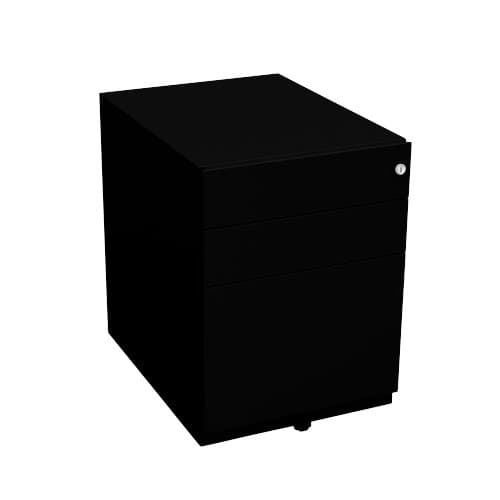 Image of Bisley NWA5AM7IIF 56 cm Note Pedestal 2 Stationery and 1 Filing Drawer - Black