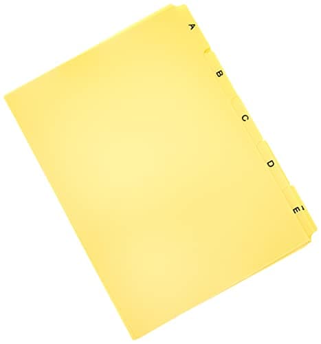Image of Durable A5 Index Card Set | Includes Printed A-Z Tabs | Yellow | Made of Strong PVC | Perfect for Organising Documents | Pack of 1