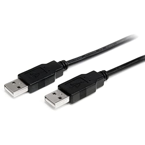 Image of StarTech.com 2m USB 2.0 A to A Cable - M/M - 2m USB 2.0 aa Cable - USB a male to a male Cable (USB2AA2M), Black