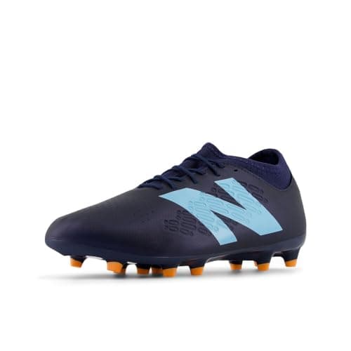 Image of New Balance Unisex-Adult Tekela Magique Fg V4+ Soccer Shoe, Nb Navy/Team Sky Blue/Hot Mango, 10.5 Wide Women/9 Men