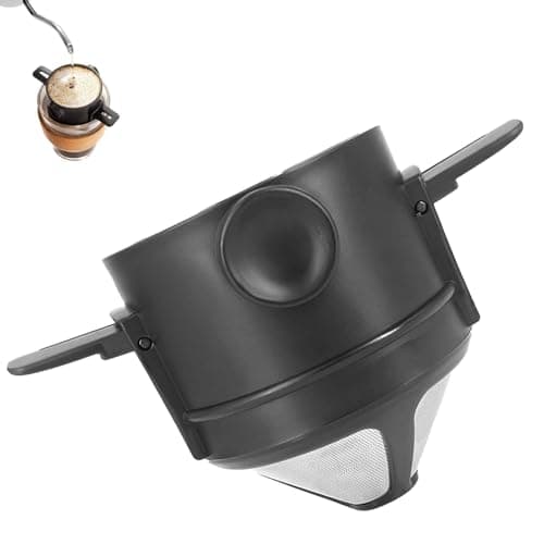 Image of Pour Over Coffee Dripper – Reusable Stainless Steel Filter – Portable Manual Coffee Maker for Travel, Camping, and Home – No Paper Needed, Fits Most Mugs and Carafes