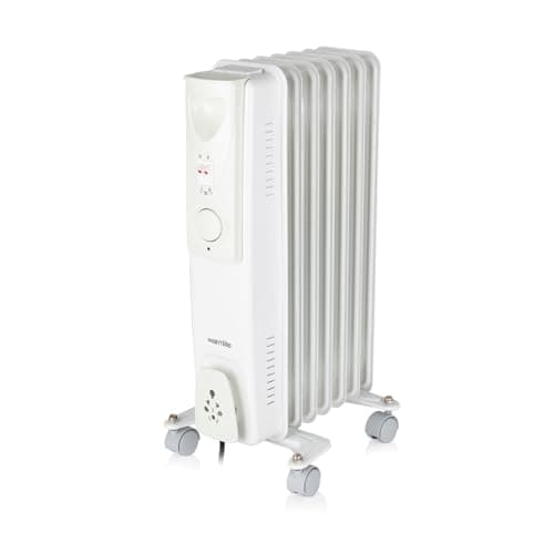 Image of Warmlite 1500W Oil Filled Radiator with 3 power Settings and Adjustable Thermostat, White, WL43003YW