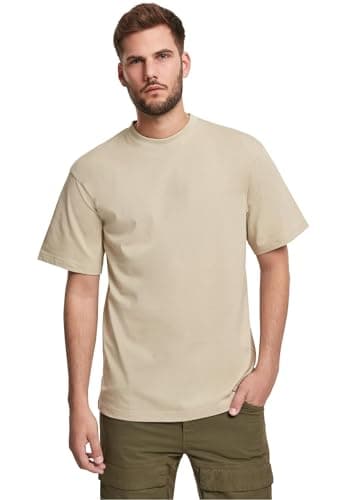 Image of URBAN CLASSICS Men's Basic Crew Neck Tall Tee, Oversized Short Sleeves T-Shirt with Dropped Shoulders, 100% Jersey Cotton, in concrete, 5XL