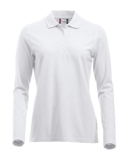 Image of CliQue Women's Clique Classic Long Sleeved Womens Marion Polo Shirt, White, S UK