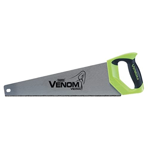 Image of Draper Venom 8PPI Wood Hand Saw | First Fix Double Ground Blade 50CM | DIY Tools Woodworking Handsaw | 82194
