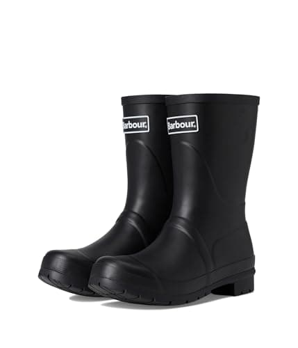 Image of Barbour Womens Banbury Rubber Mid-Cut Rain Walking Back Logo Wellingtons - Black - 5