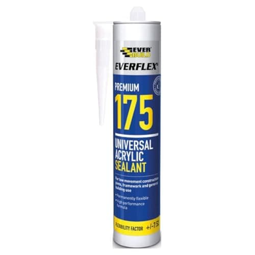 Image of Everbuild Everflex 175 Premium Universal Acrylic Sealant – Premium Quality – White – 300 ml
