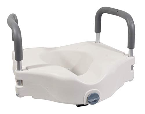 Image of Aidapt 150mm (6") Elevation Raised Comfortable Toilet Seat with Arms Easy Fit White
