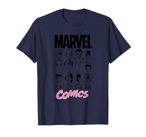 Image of Marvel Comics Multi Heads L T-Shirt