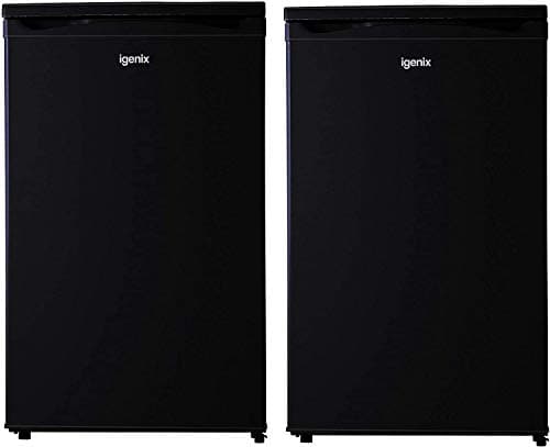 Image of Igenix Freestanding Under Counter Larder Fridge & Freezer Set, Reversible Doors, 55 cm Wide, Black, 136 liters