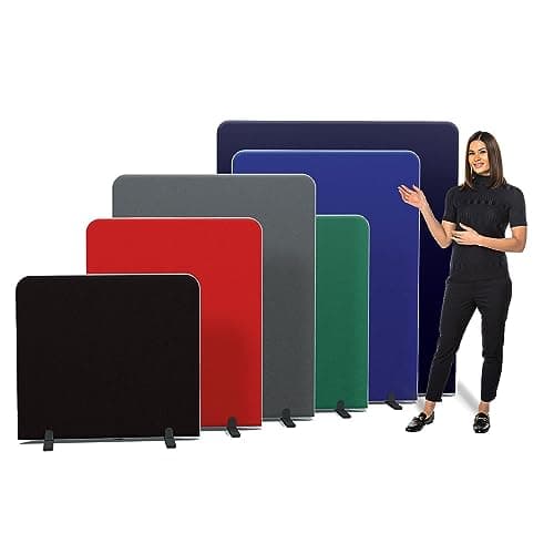Image of Wonderwall Floor Standing Double-sided Office Partition Screen,1800 x 1600 mm, Black Trim, Royal Blue, Woven Fabric - ideal for Office, School, Library, Display, Exhibition