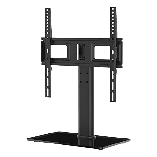 Image of GRIFEMA GB1005 Universal TV Stand for 26-55 inch,up to 45KG, Swivel and Height Adjustable TV Table Stand with Bracket, 8mm Tempered Glass Base, Cable Management, Max VESA 400x400mm